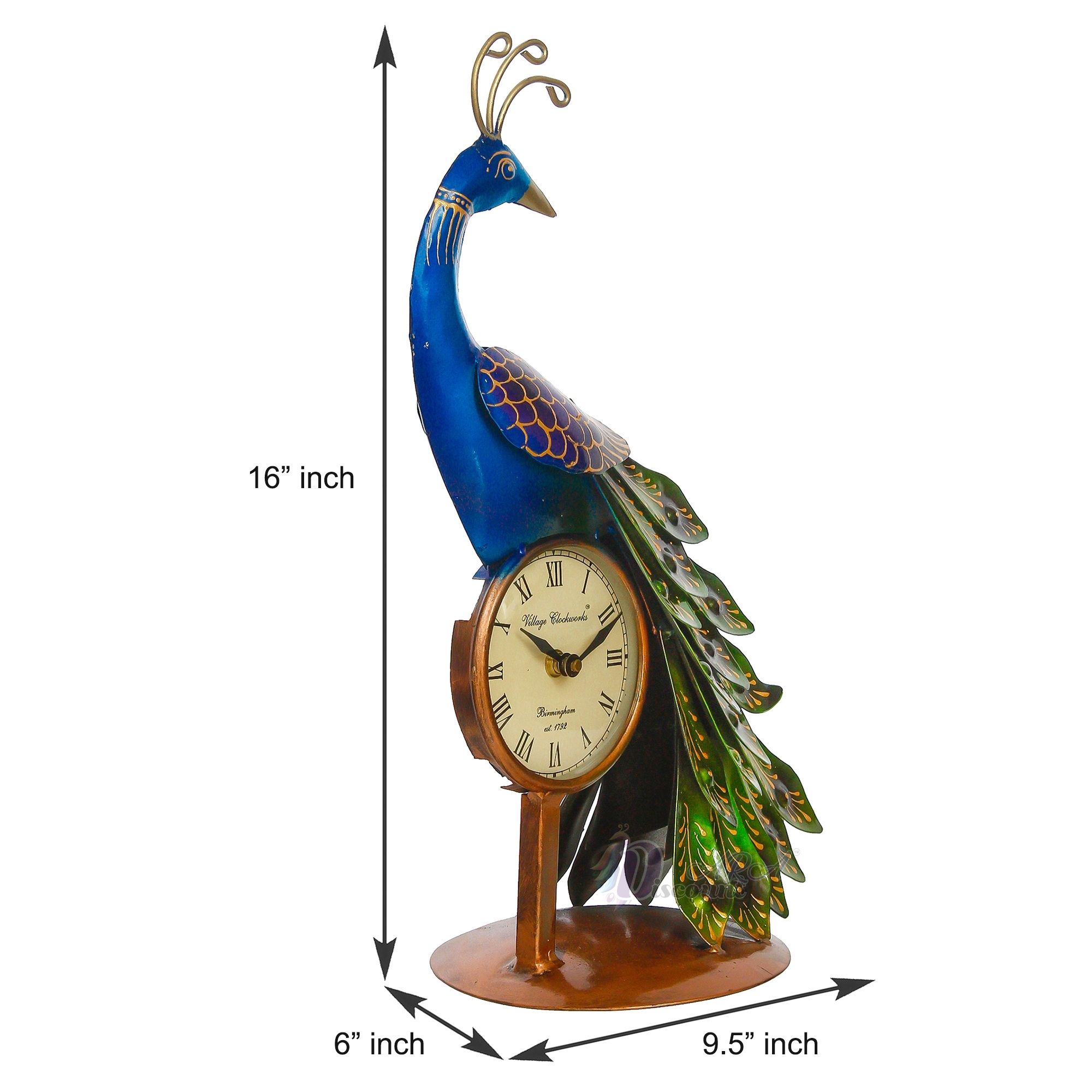 Peacock Clock Table Decor Items For Home Decoration-3