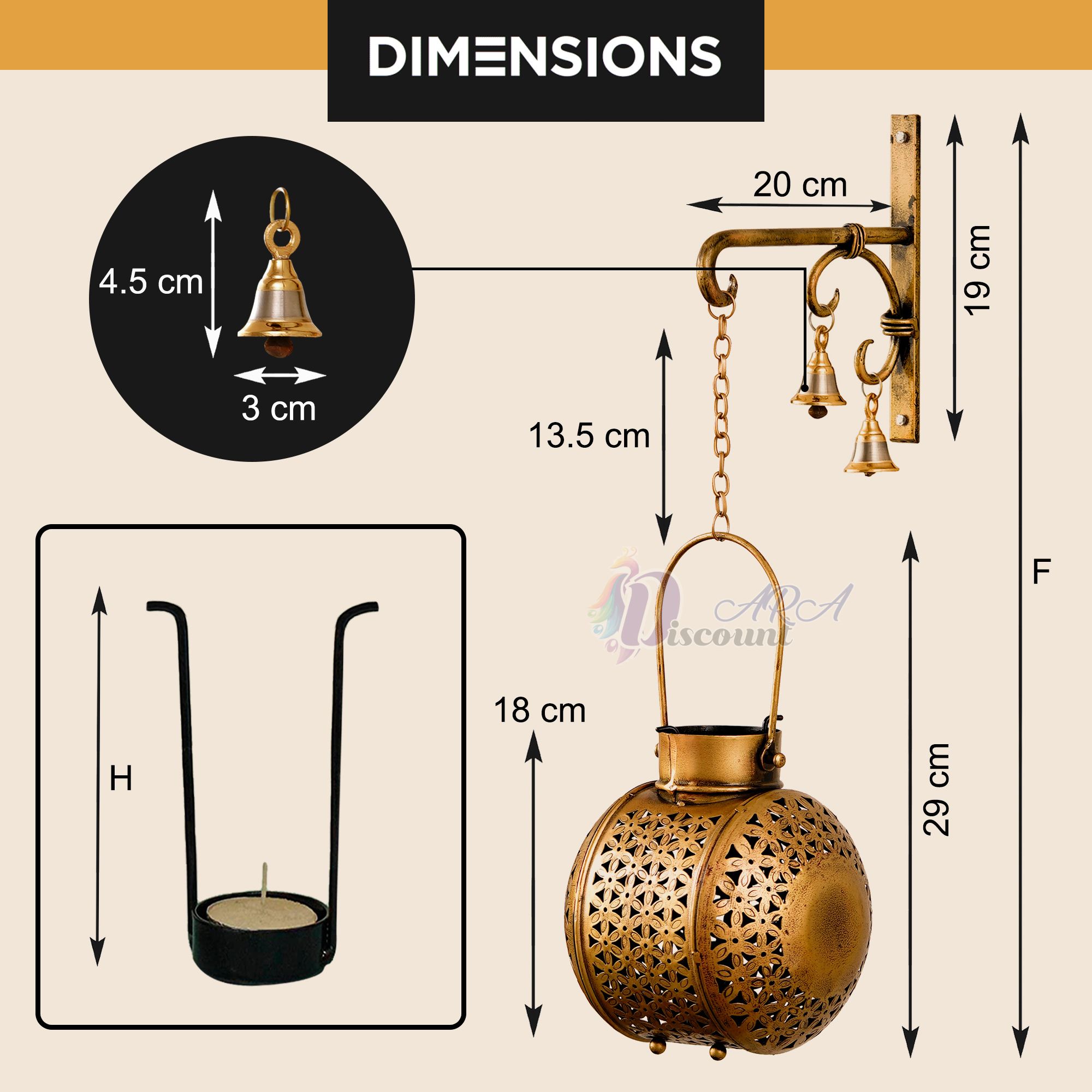 Hanging Laltern Tealight Holder For Home Decoration-3