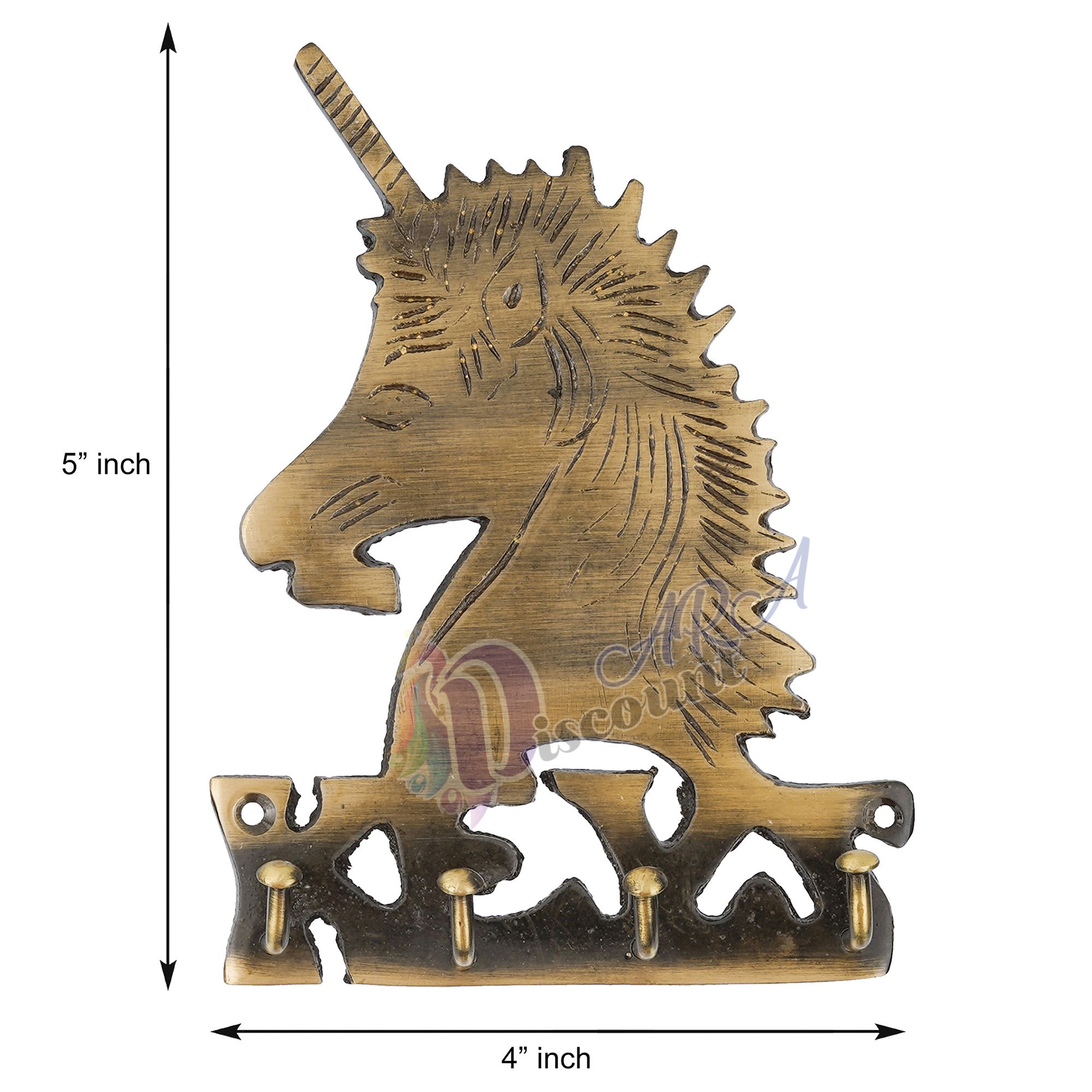 Unicorn Brass Key holder For Home Decoration-3