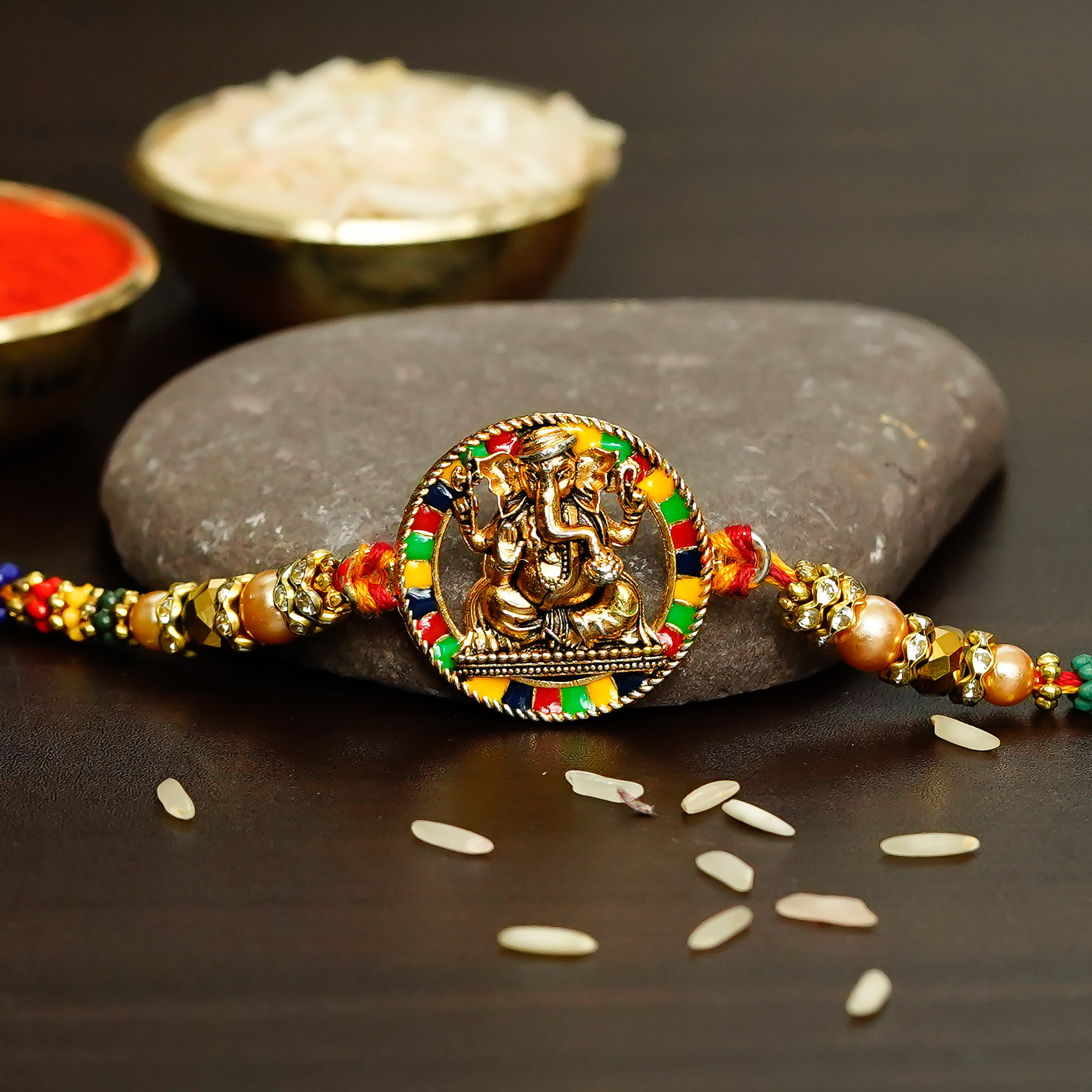 Designer Rakhi , Chawal Roli Pack | Bhaiya/Bhai Rakhi | Rakha Bandhan