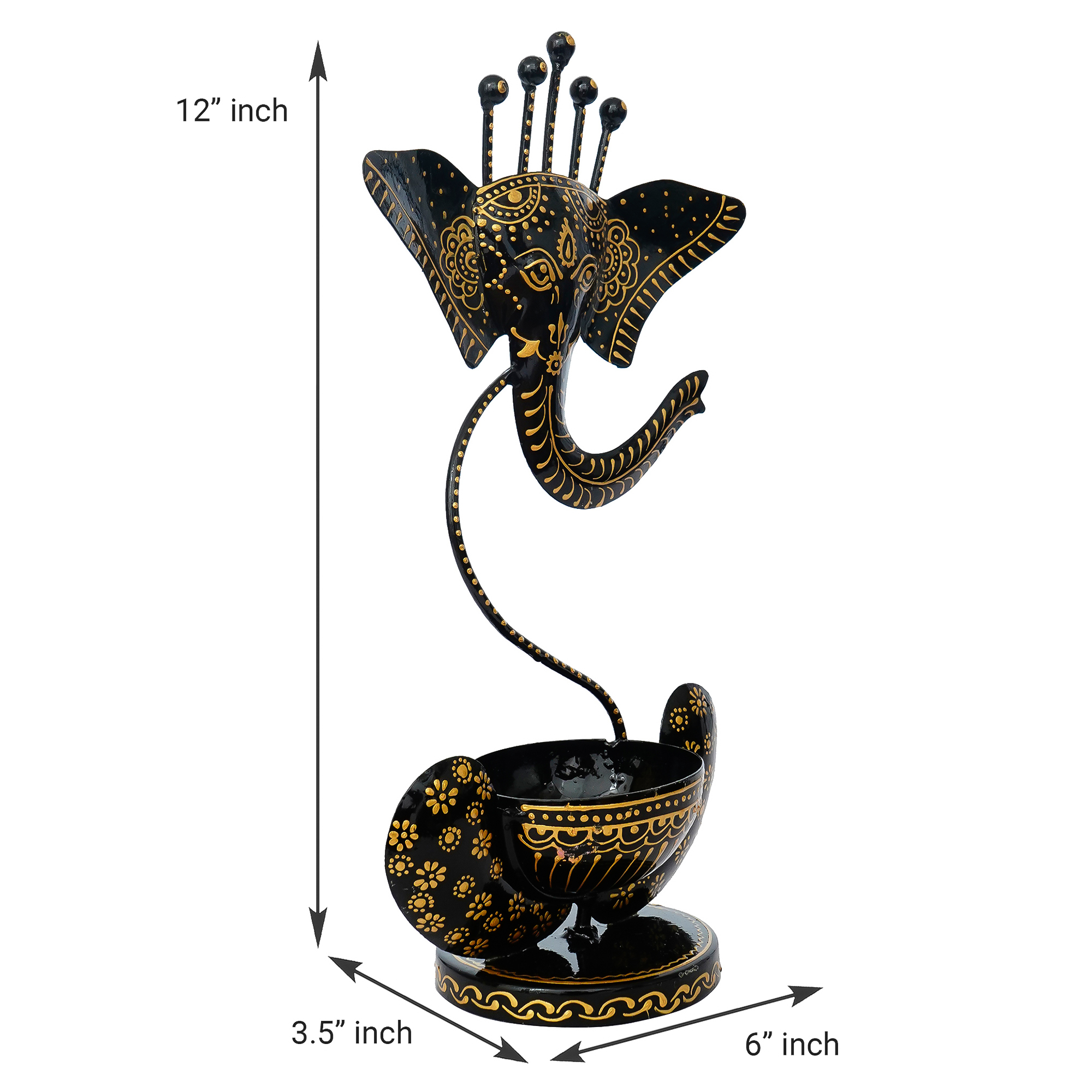 Lord Ganesha Tealight Holder / Ganpati Diya Holder-3