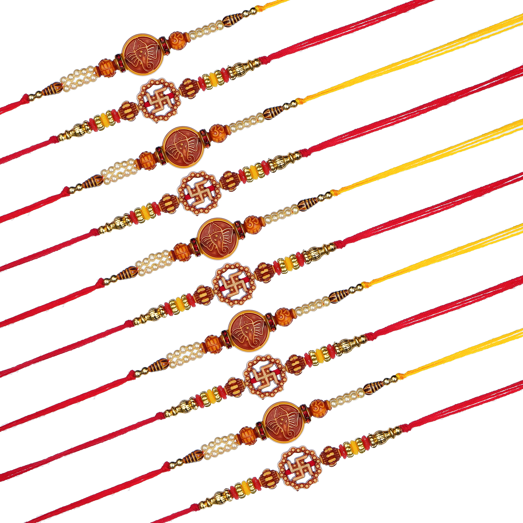 Designer Rakhi Set of 10 , Chawal Roli Pack | Bhaiya/Bhai Rakhi | Rakha Bandhan-2