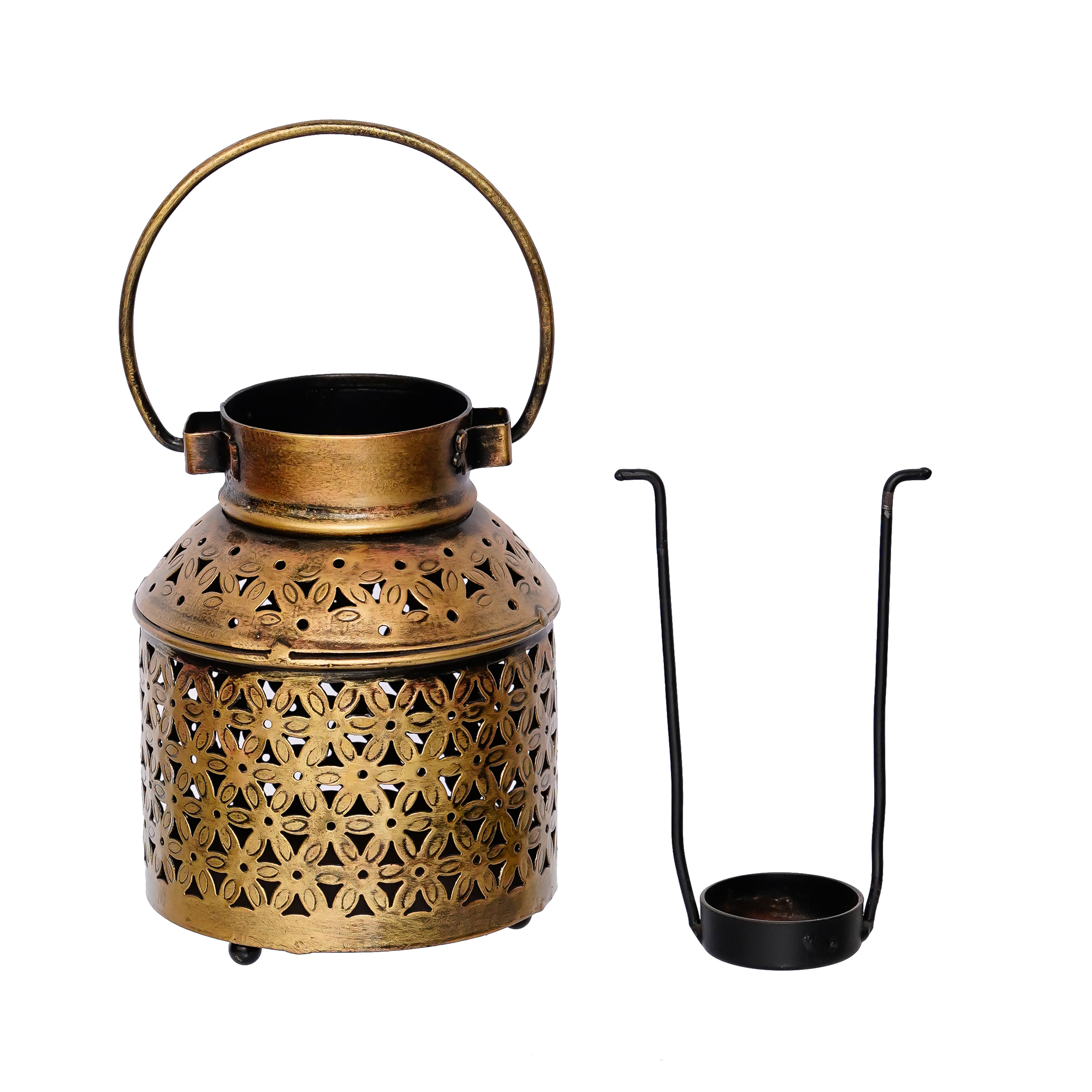 Antique Small Milk Burni Tealight Candle Holder / Dhoop Stand For Home Decoration-3