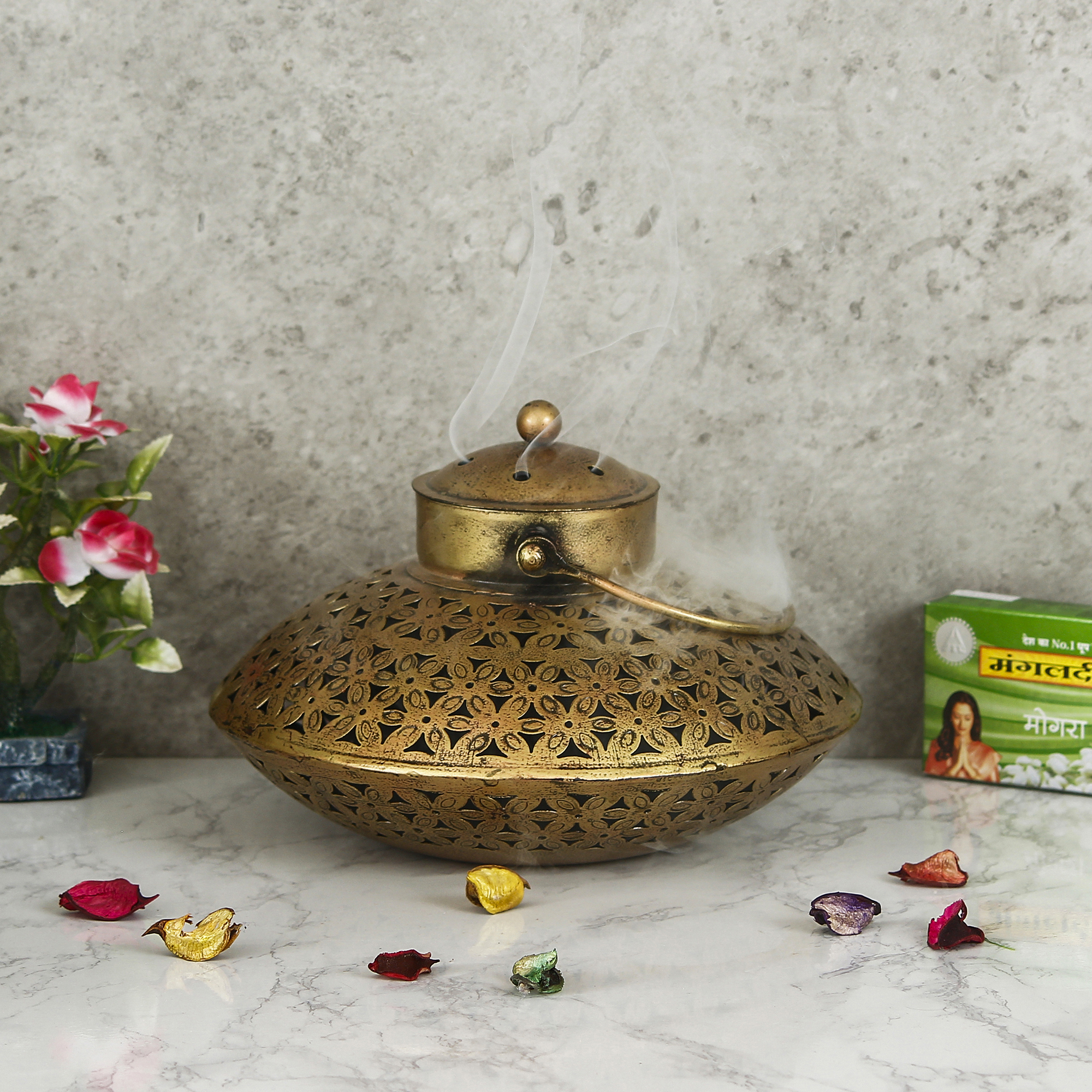 Antique Degachi Tealight Candle Holder / Dhoop Holder / Dhoop Pot For Home Decoration