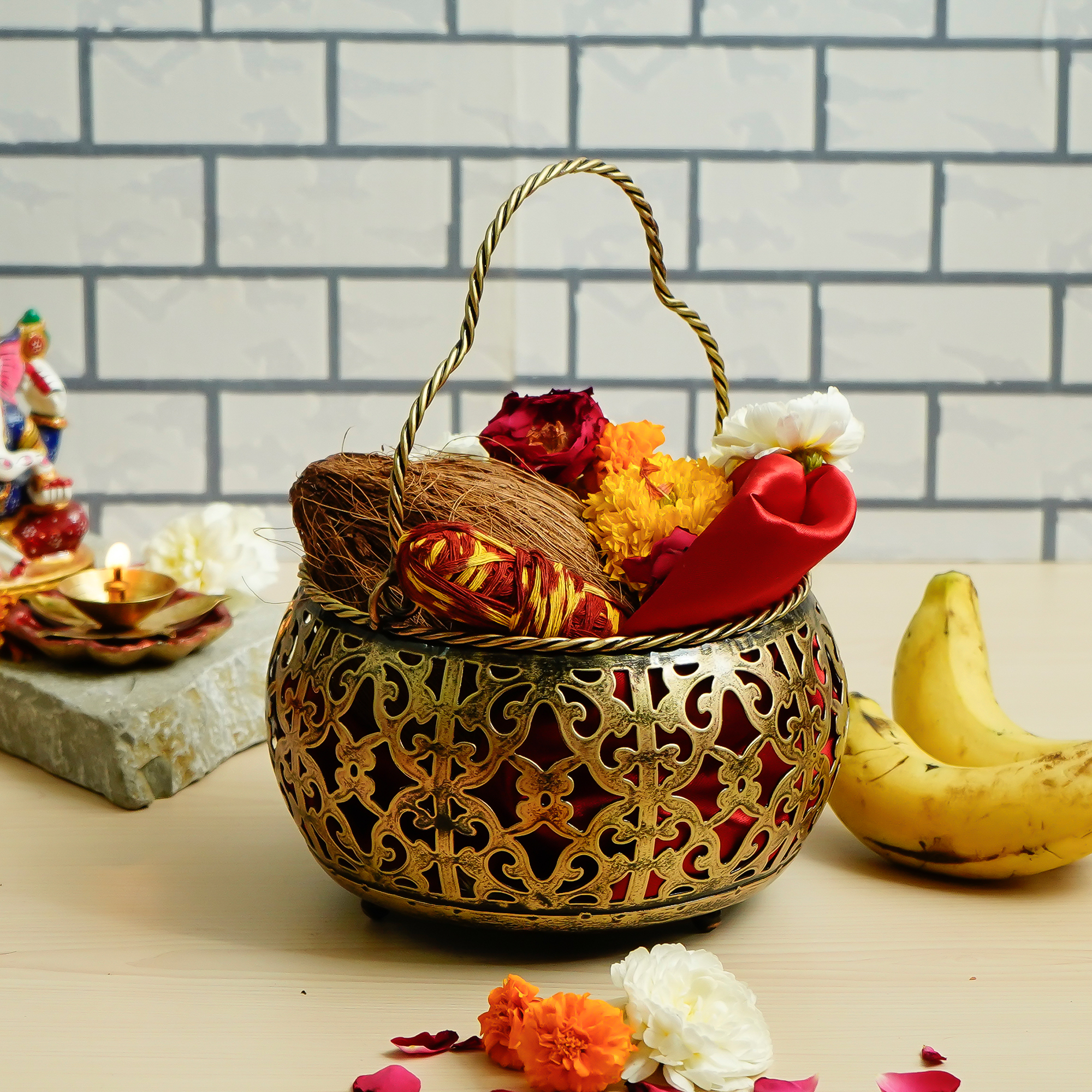 Pooja Basket For Home Decoration / Pooja Decorative Items