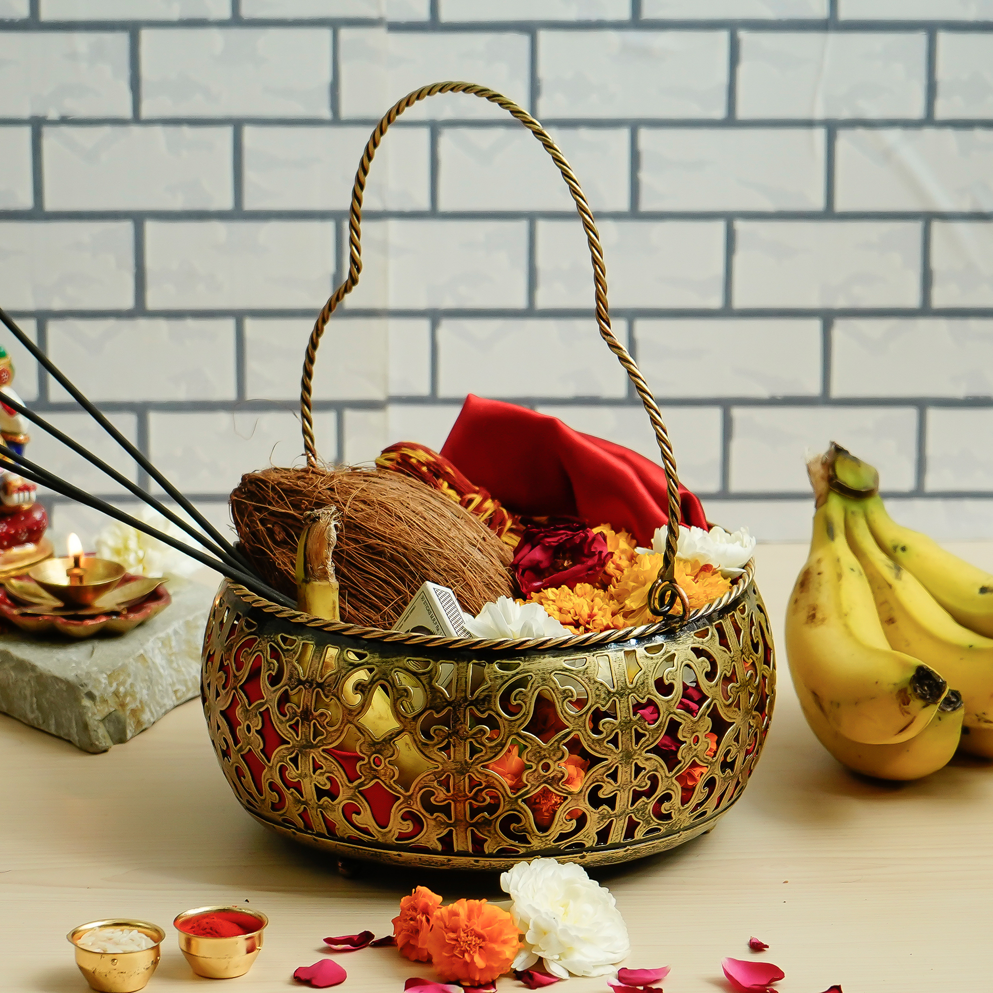 Antique Fruit Basket / Puja Basket-2