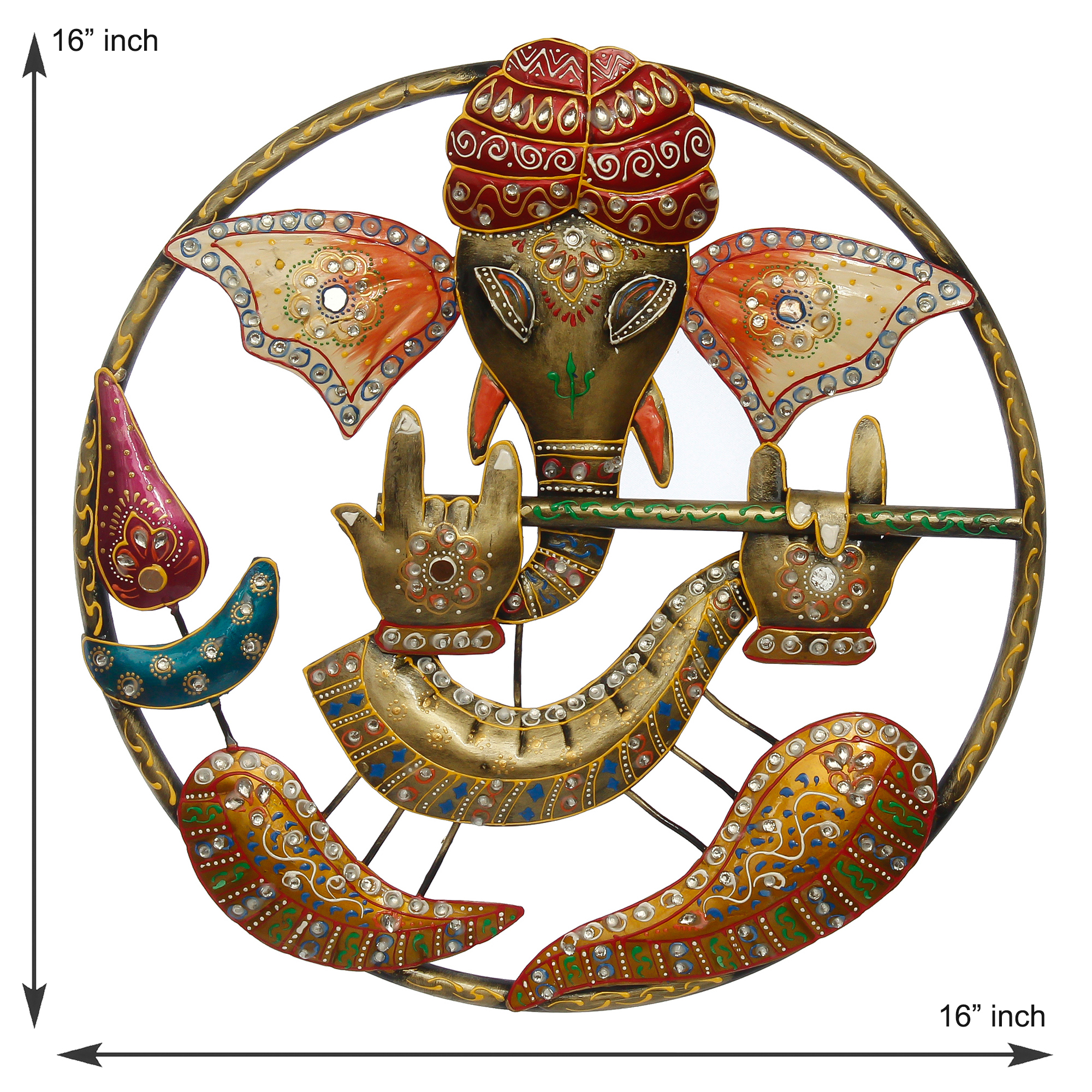 Lord Ganesha Iron Wall Hanging For Home Decoration / Ganpati Wall Decor Items-4