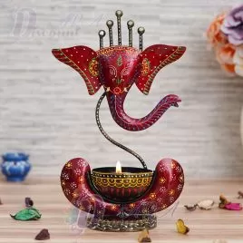 Lord Ganesha Tealight Holder / Ganpati Diya / Gift Items