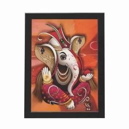 Lord Ganesha Wall Frame For Home Decoration / Ganpati Photo Frame For Wall